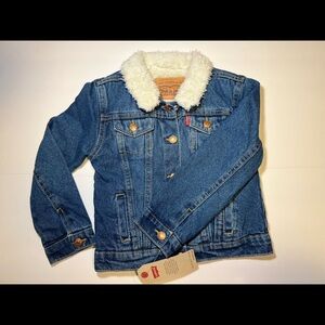 Levi's Kids Denim Jacket with Fuzzy White Collar